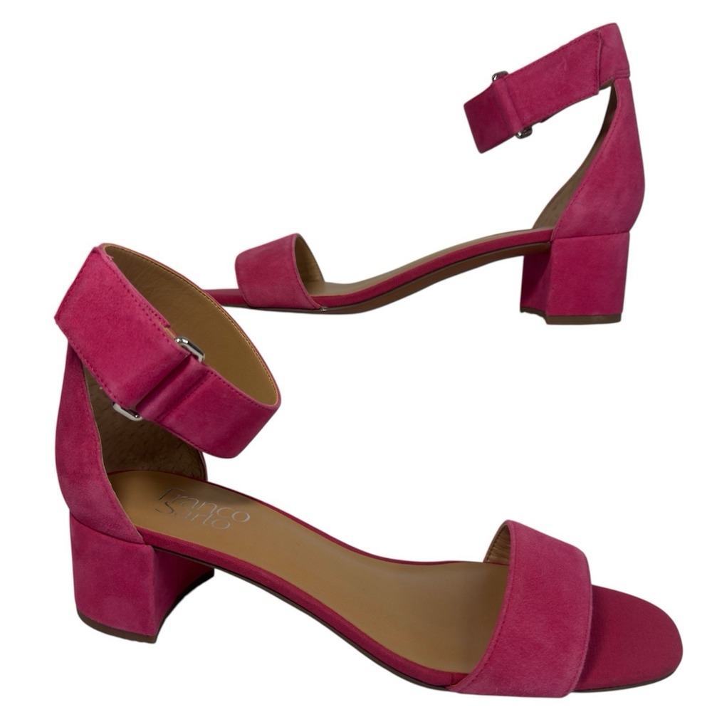 Franco Sarto L-Rosalina  Open Toe Pink Block Heel Women Sandals Size‎ 9.5 M
